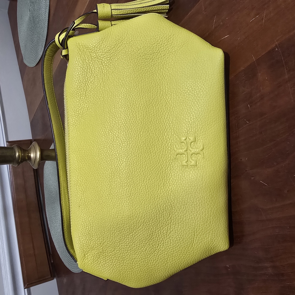 Brand New Yellow Tory Burch Leather Crossbody Bag